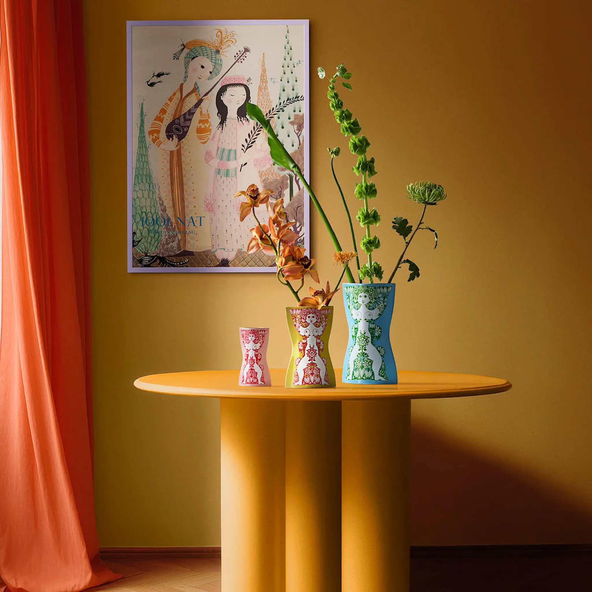 Bjørn Wiinblad Nina Maljakko 16,5 cm Vaaleanpunainen/Punainen