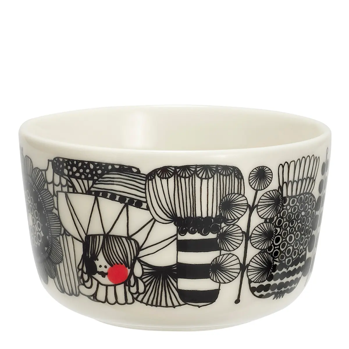 Marimekko Oiva Siirtolapuutarha skål 25 cl vit/svart