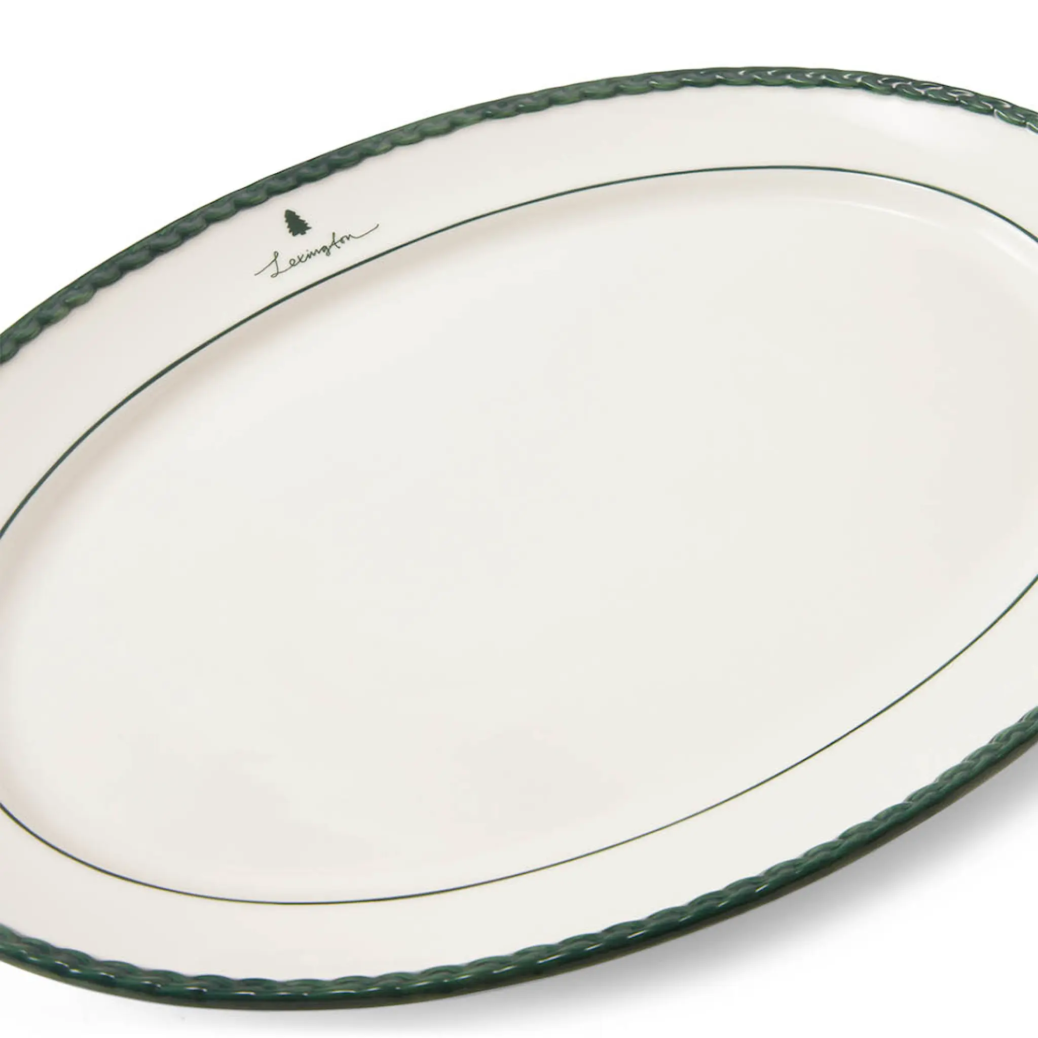 Lexington Serveringsfat 42 cm hvit/grønn