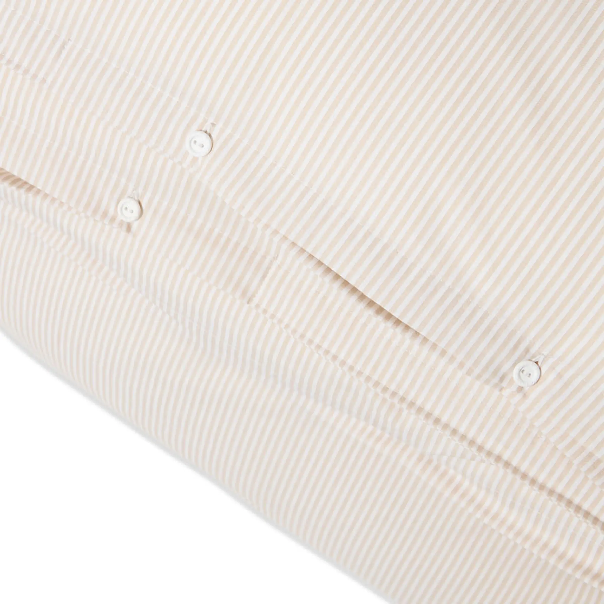 Lexington Striped Cotton Sateen påslakanset 150x210 cm beige/vit
