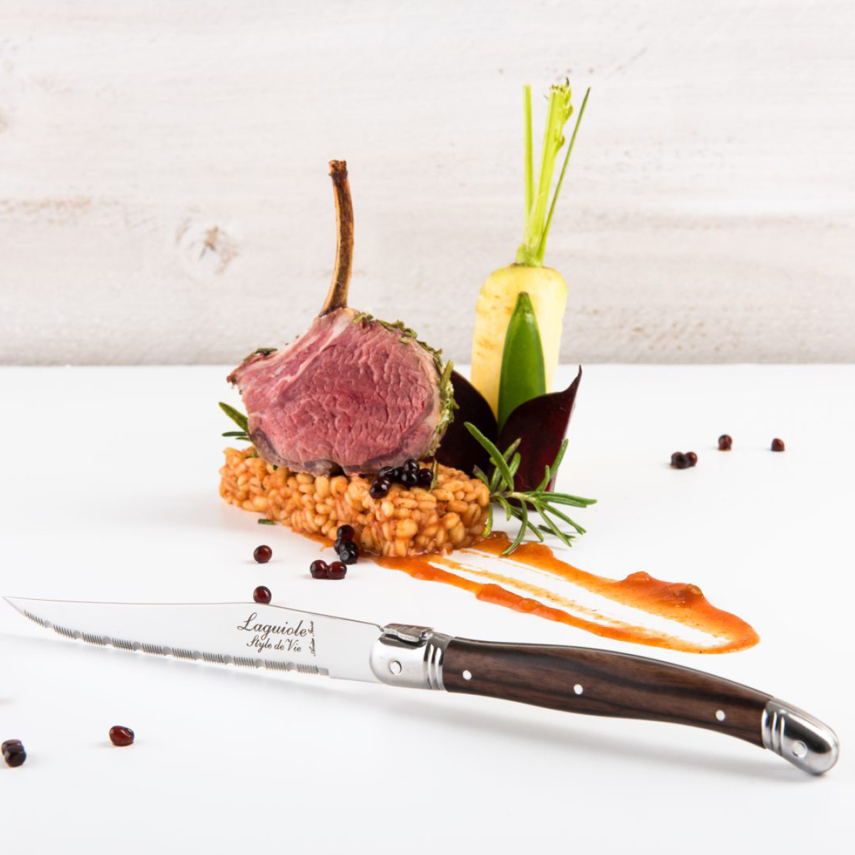 Laguiole Style de Vie Biffkniver 23 cm 6 stk dark wood