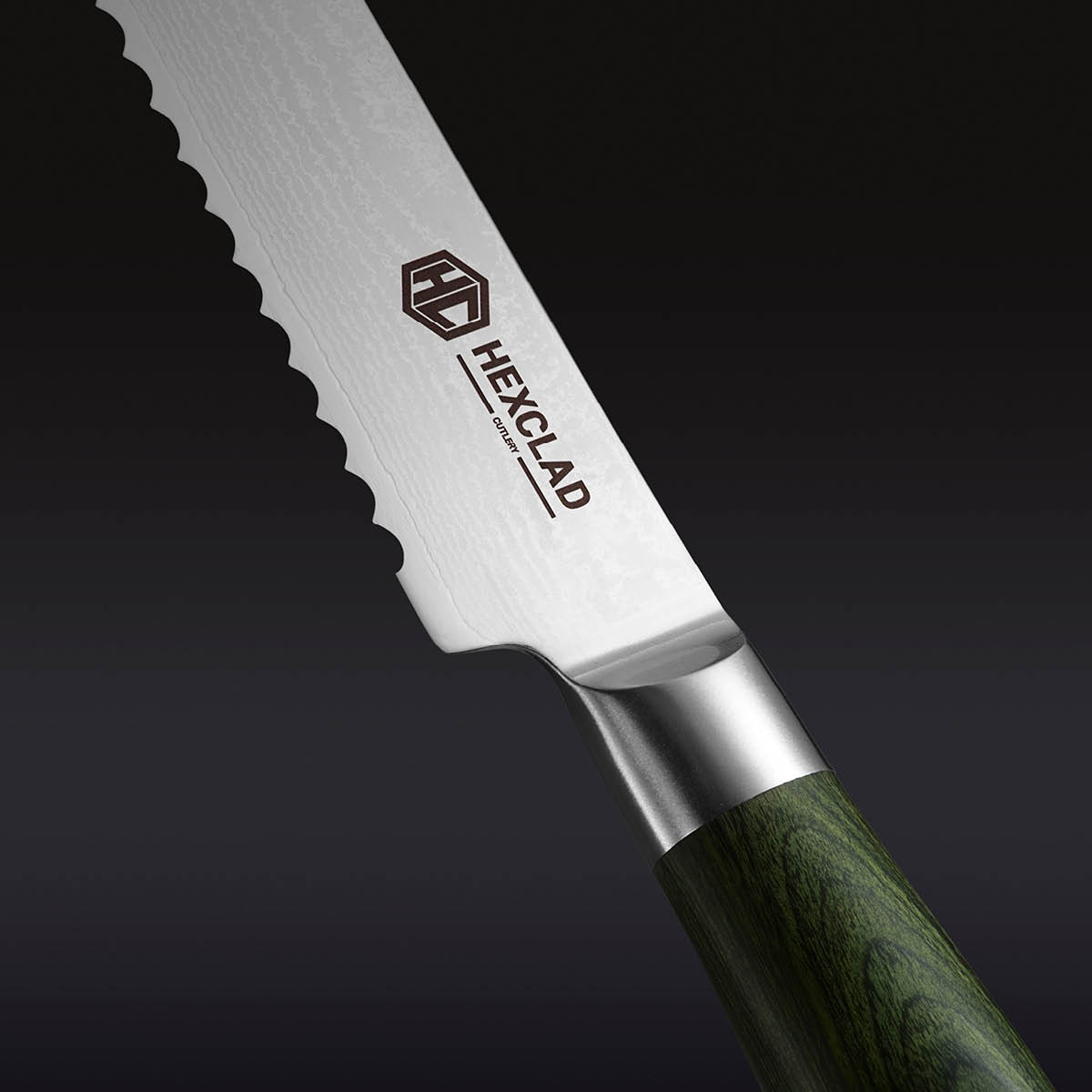 Hexclad Brødkniv 20 cm skogsgrønn