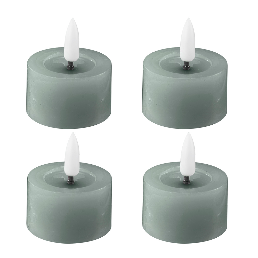 Edelweiss - LED Tuikku 4,5x2,5 cm 4 kpl Sage