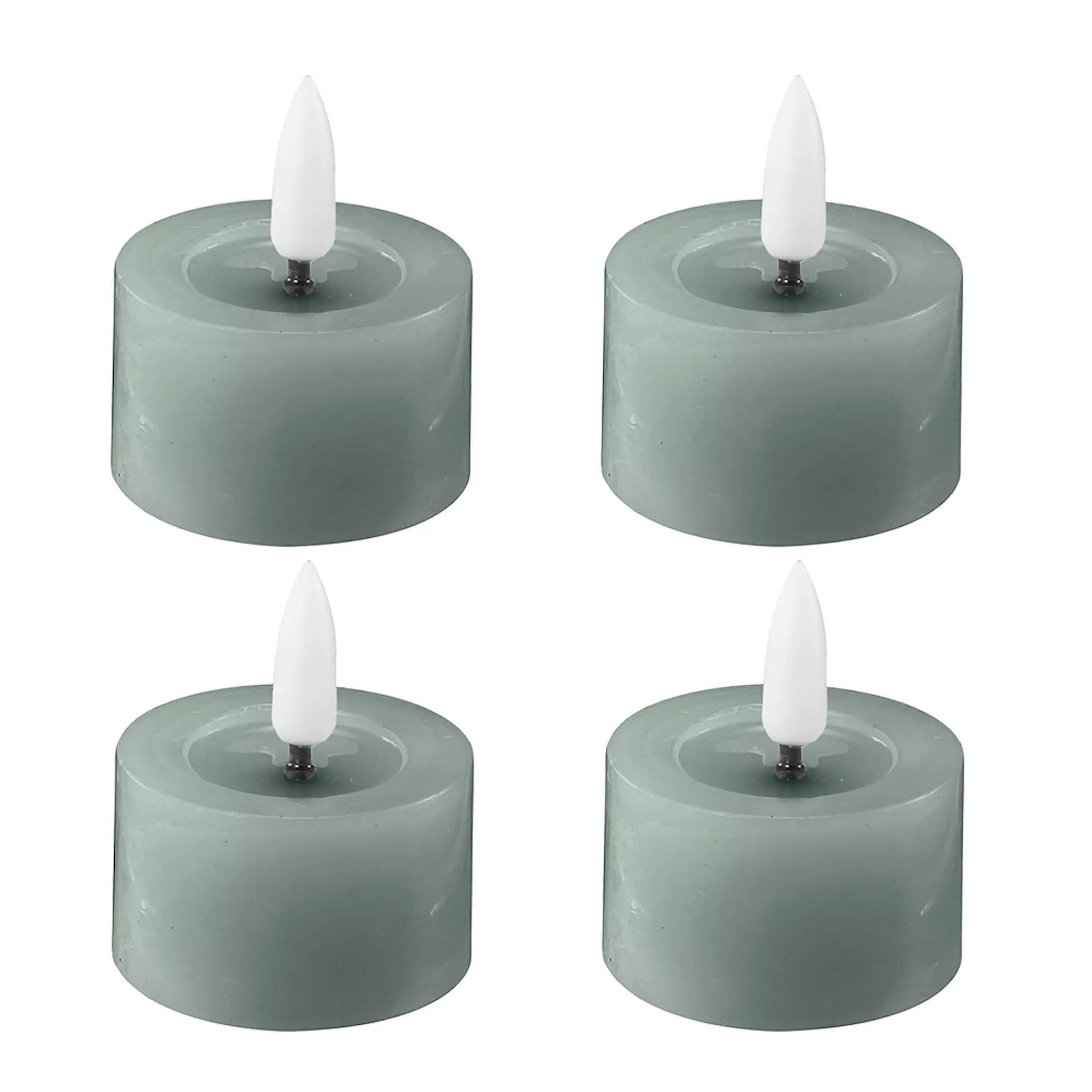 Edelweiss LED värmeljus 4-pack 4,5x2,5 cm sage