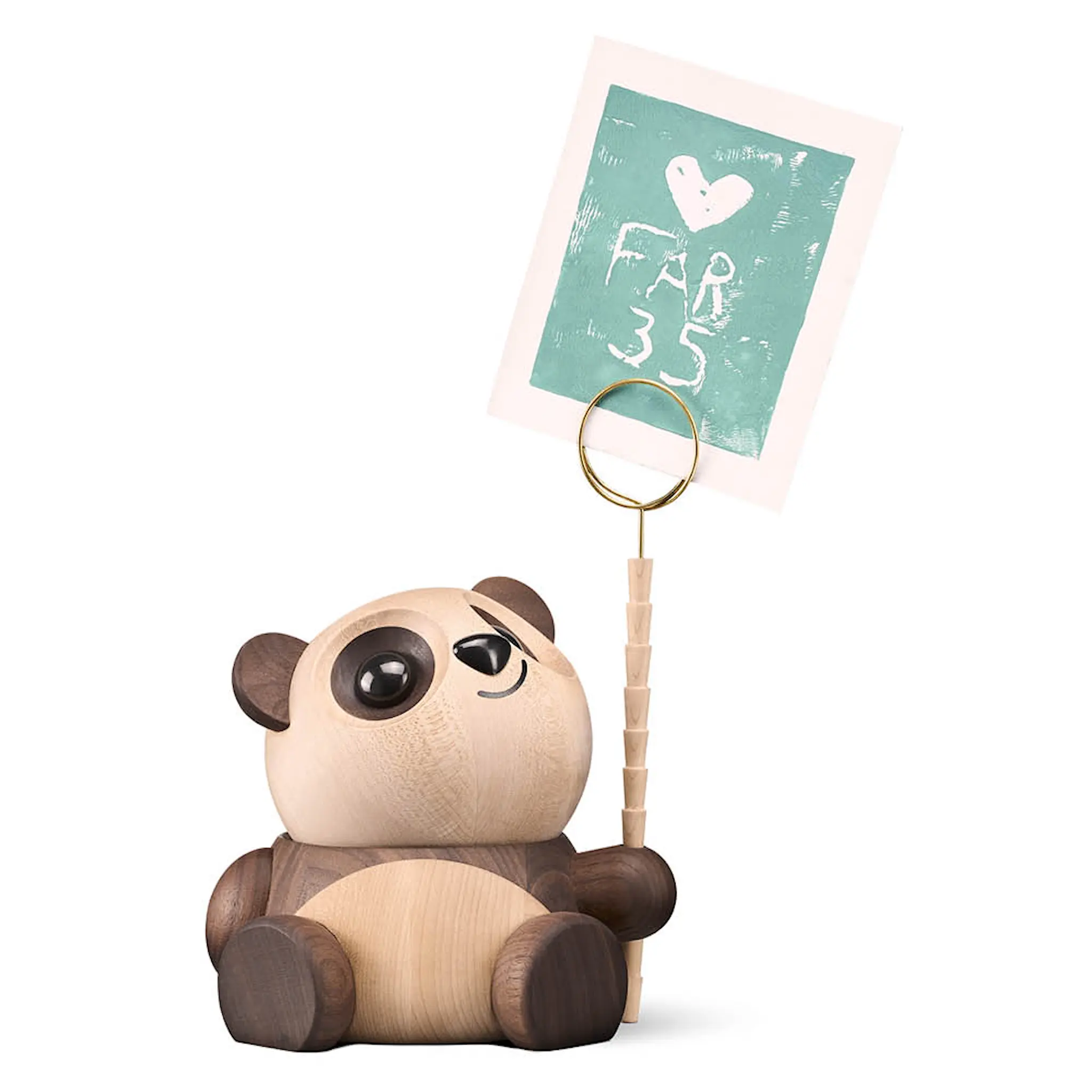 FableWood Bao Bao panda träfigur 16 cm ask/valnöt