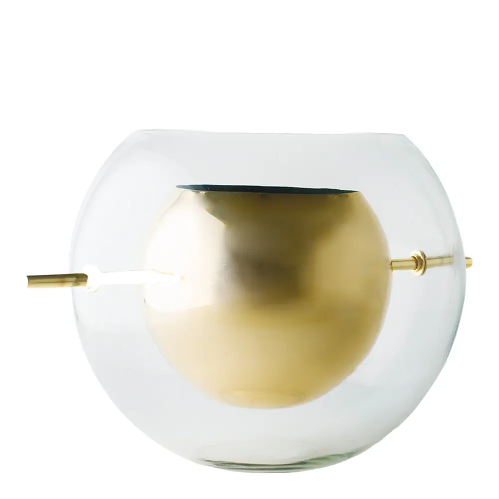 Alba vase rund 30 cm messing