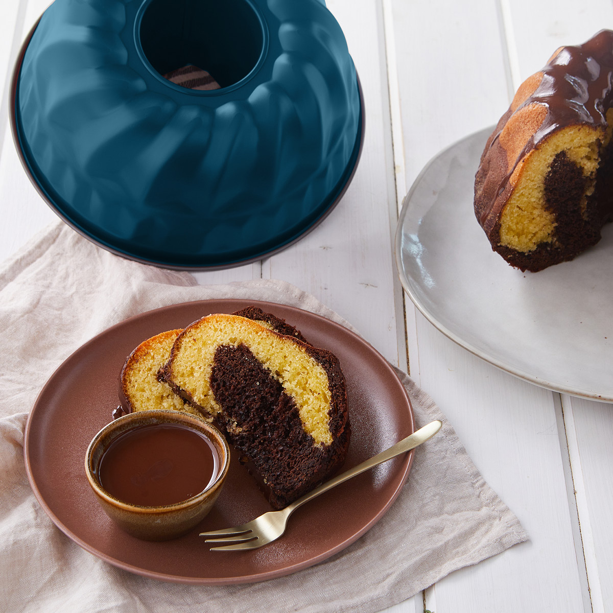 Guardini Xbake kakeform mønster og kjegle 23 cm blå