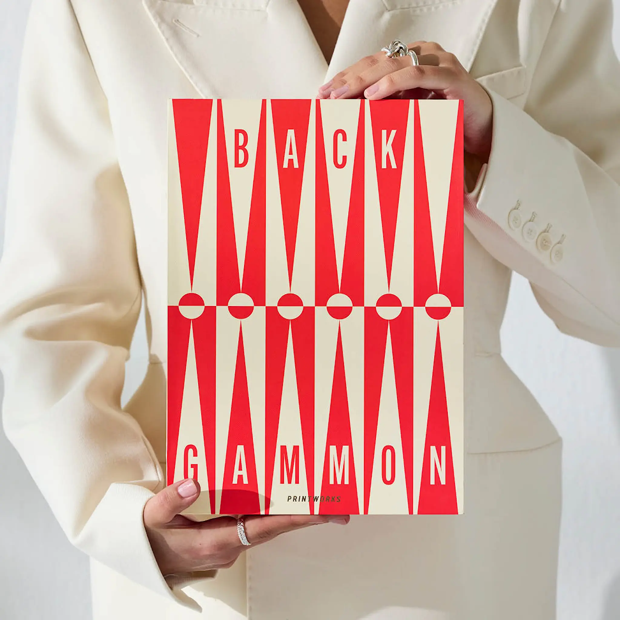 Printworks Klassisk backgammon Art of Backgammon röd/cream