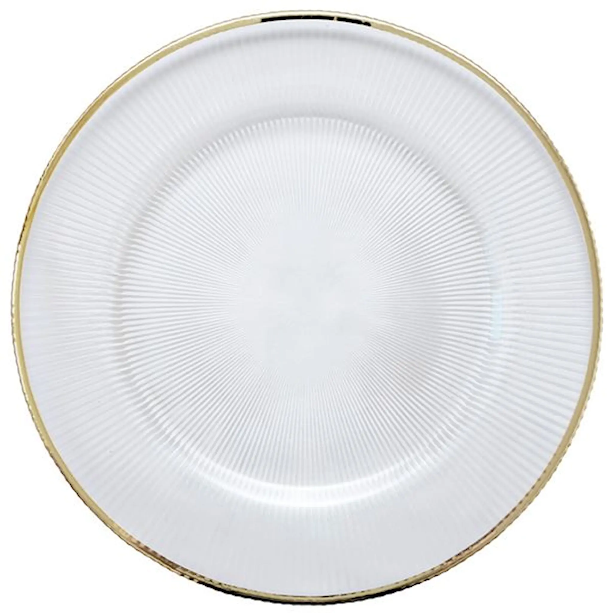 Stiernholm Plisse Undertallrik 33 cm klar/guld