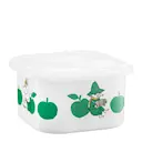 Mumin emaljburk med lock 1,5 L Glada Äpplen grön