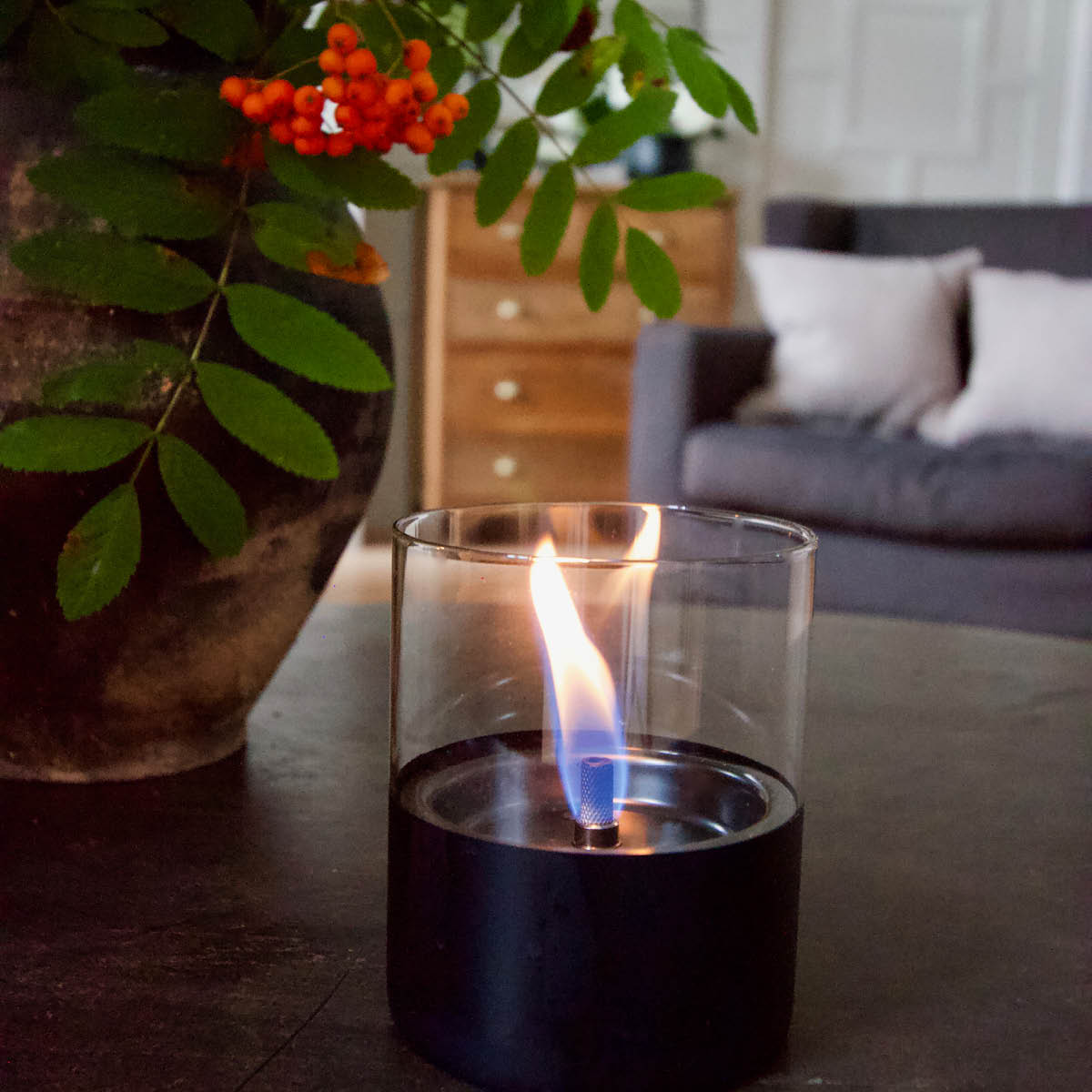Tenderflame Lilly lykt 10cm svart/klar