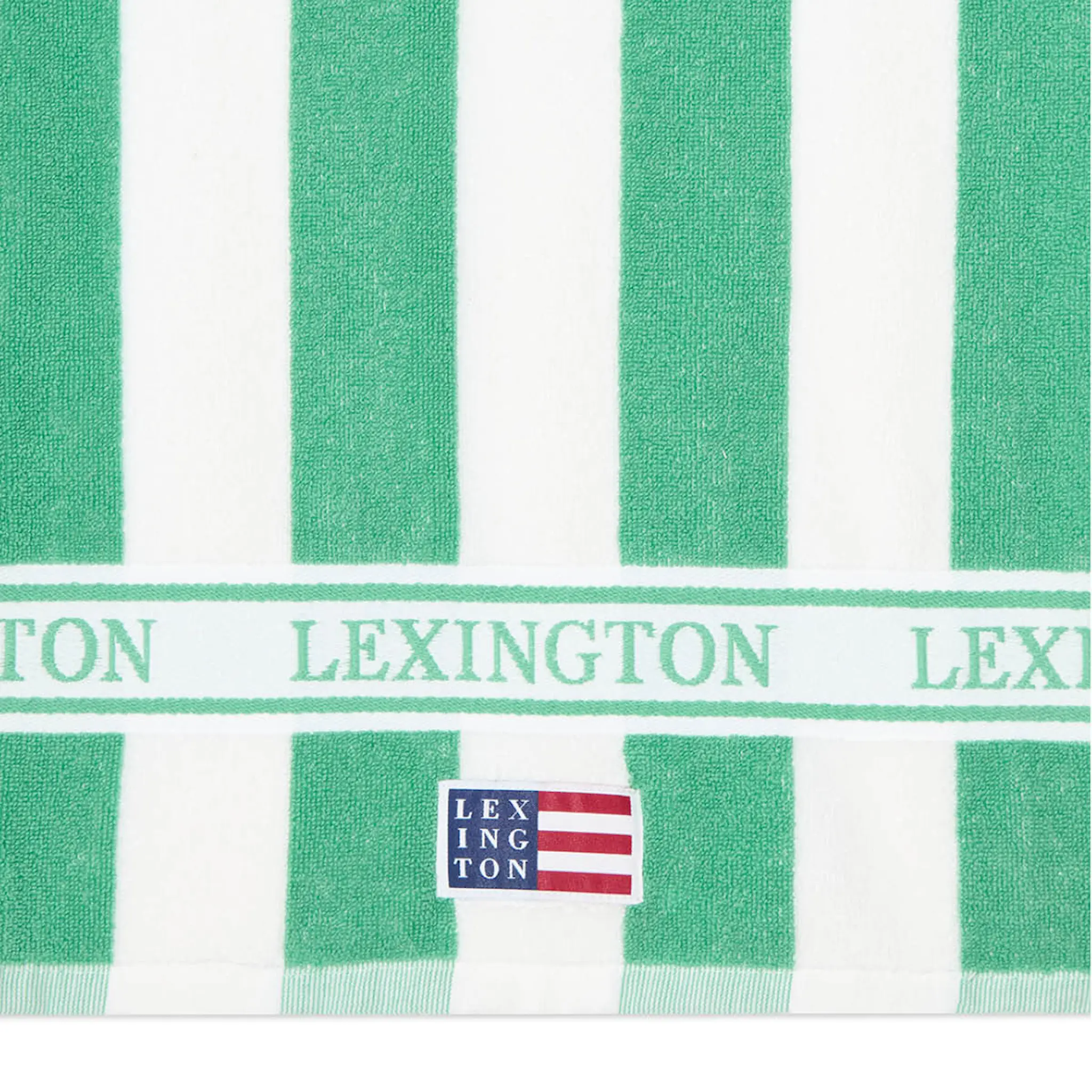 Lexington Strandhåndkle 180x100 cm frotté grønn/hvit