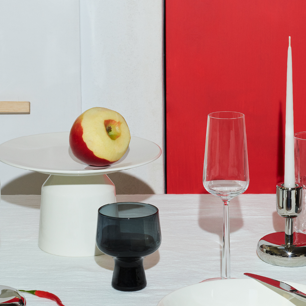 iittala Solare glass på fot 29 cl 2 stk stålgrå