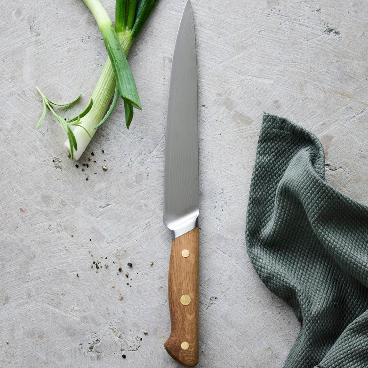 Pillivuyt Gourmet Douron lihaveitsi 33 cm damaskusteräs/tammi