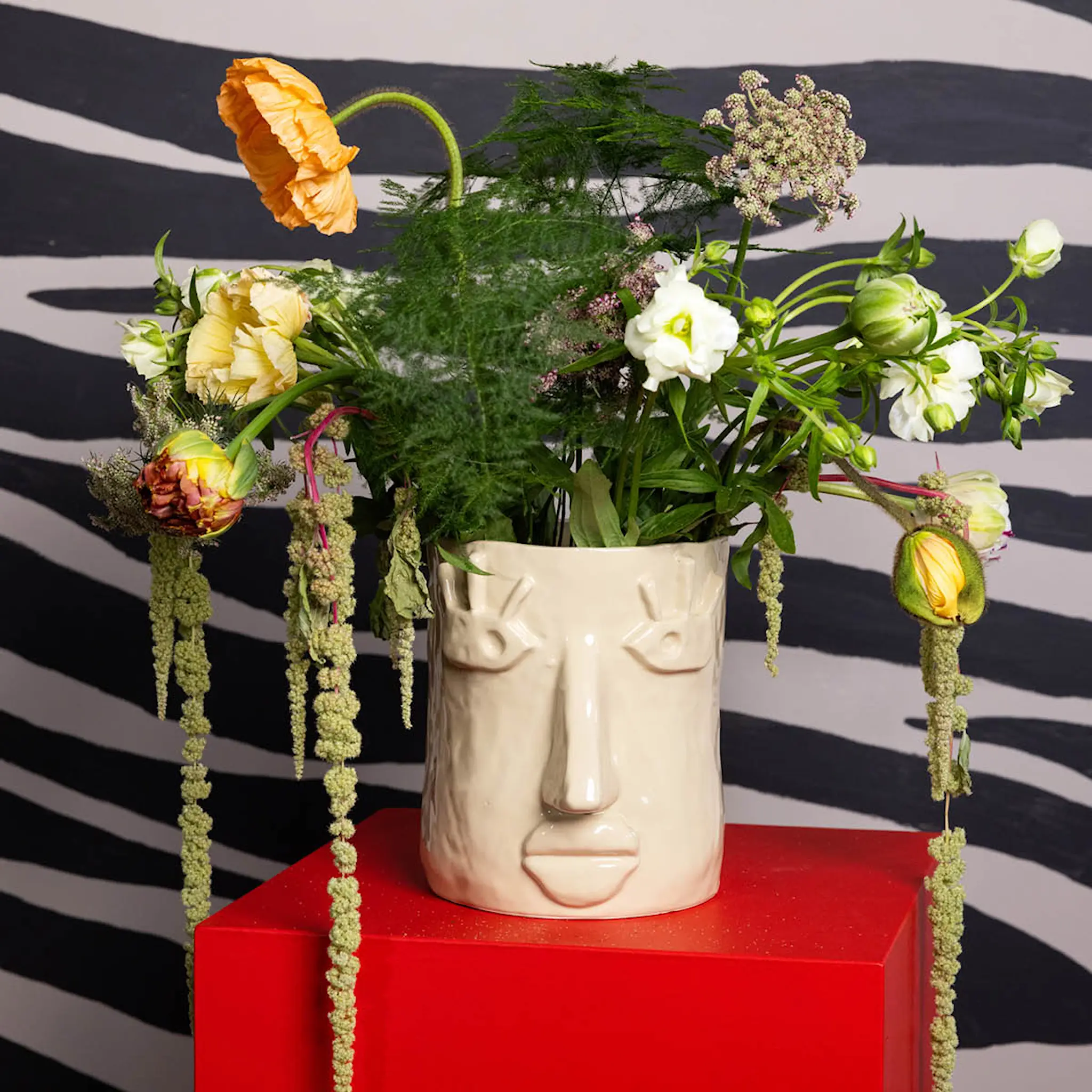 ByOn Facy krukke L 24x19x22 cm beige