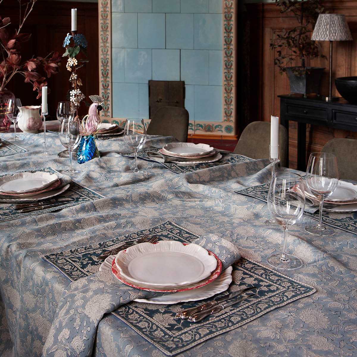 Chamois Indian Rose linduk 170x270 cm dusty blue