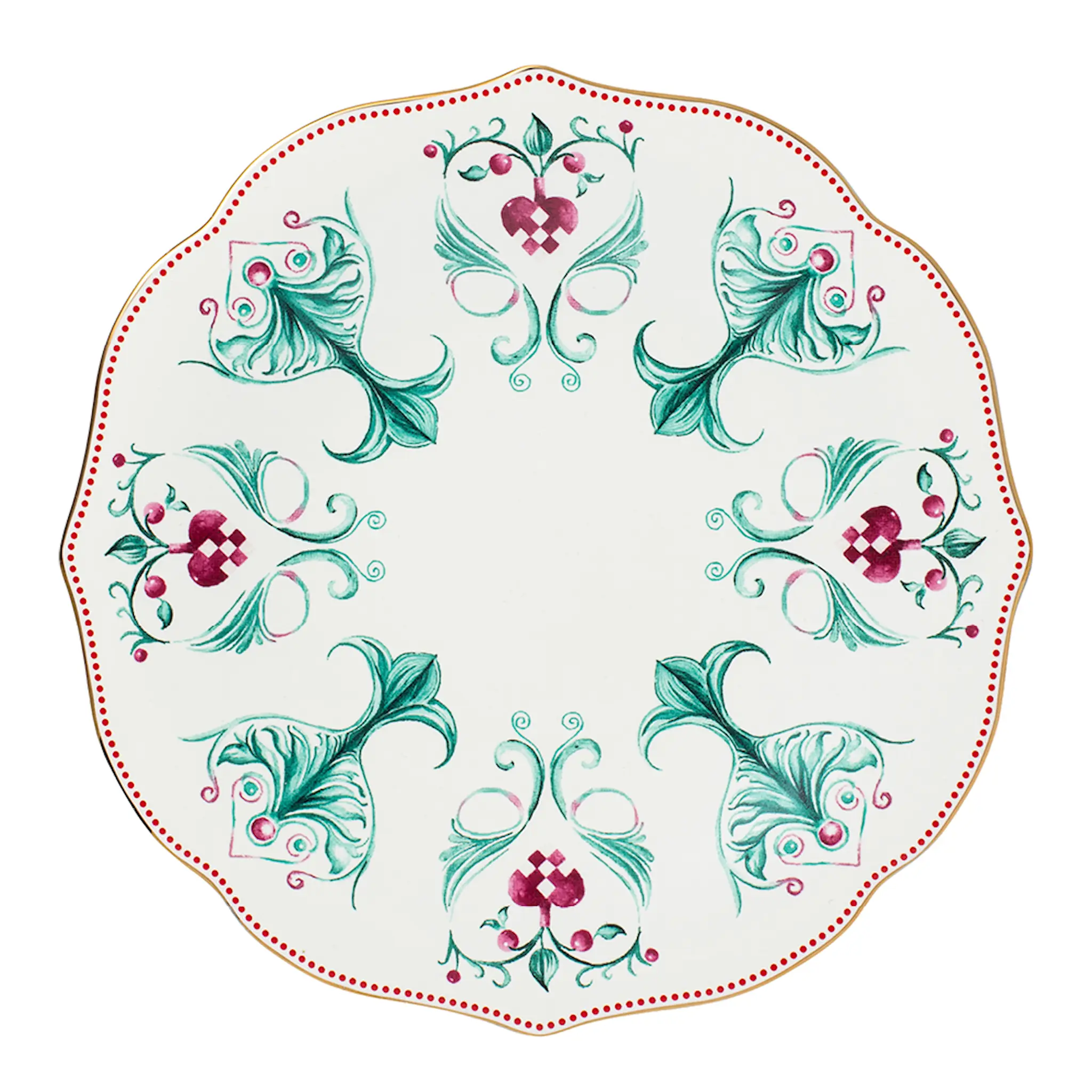 Magnor Lucia tallerken 21 cm hvit/rød/grønn