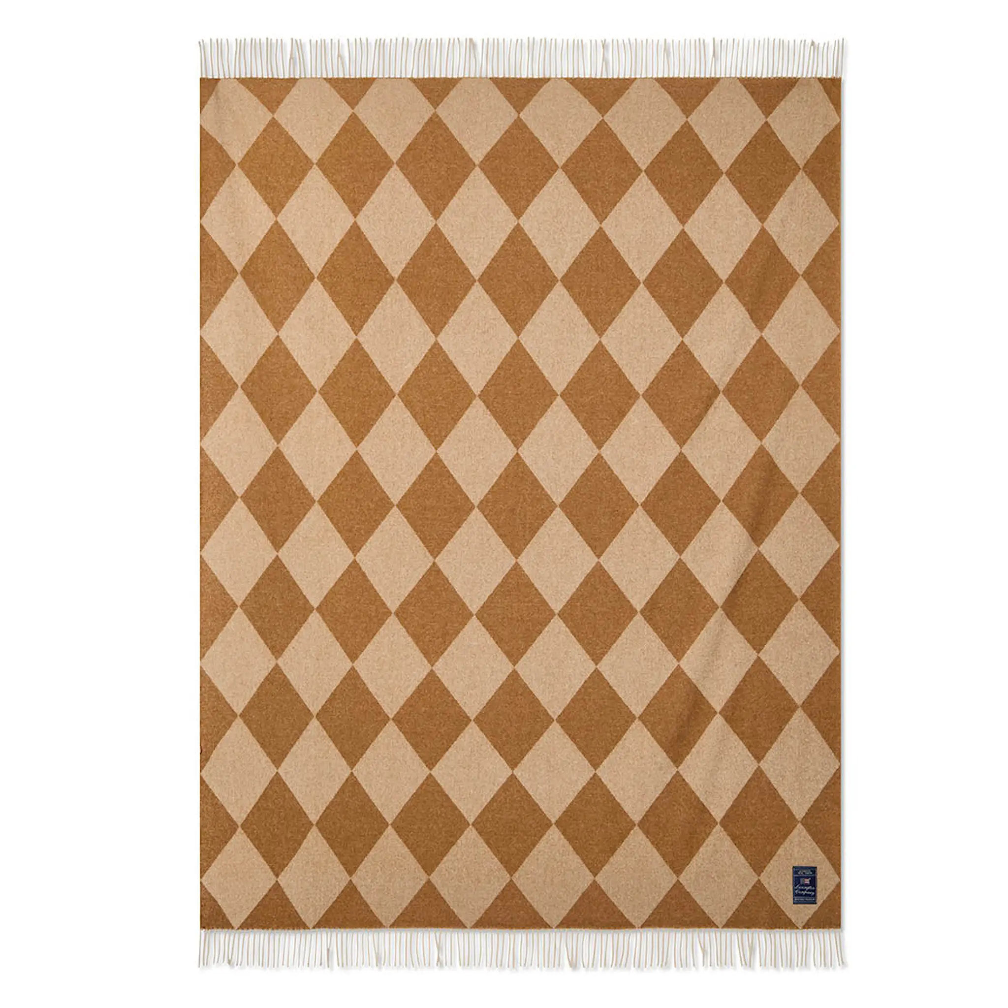Lexington Argyle pläd ull 130x170 cm fudge/vit