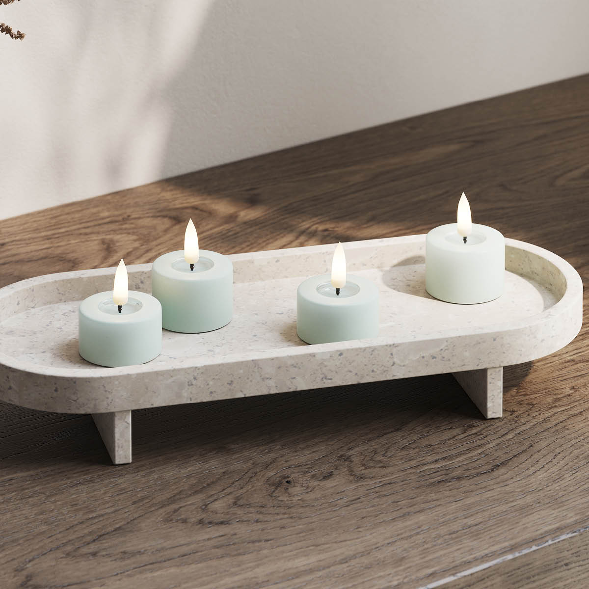 DeluxeHomeart LED jumbo telys 6,1 x 4,5 cm 2 stk salvie grønn