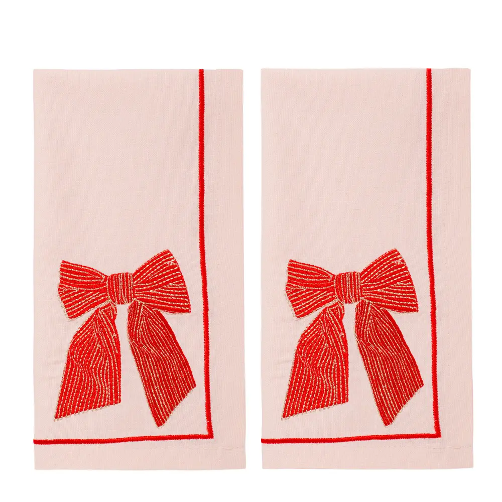 Santa's Favorites Servetti rosetti 45 cm 2 kpl Vaaleanpunainen