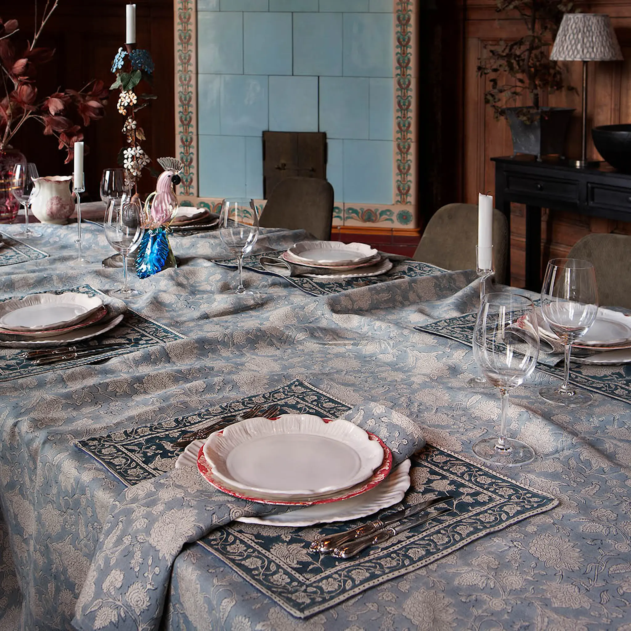 Chamois Indian Rose linserviett 50x50 cm 2 stk dusty blue