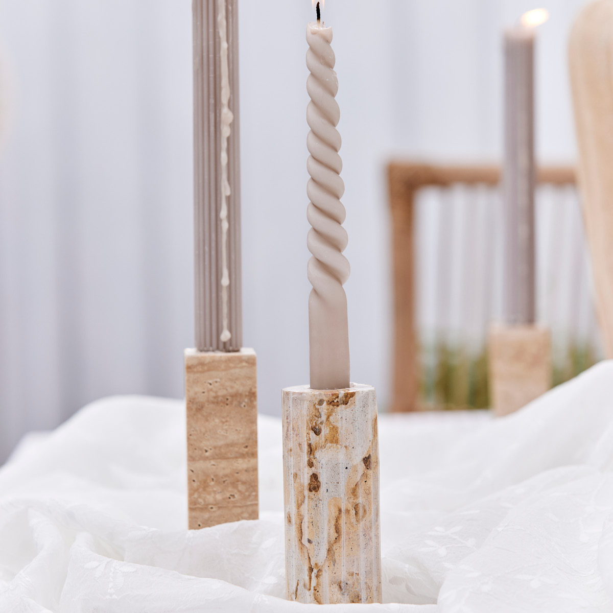 Lene Bjerre Travina Kynttilänjalka 14 cm Hiekka