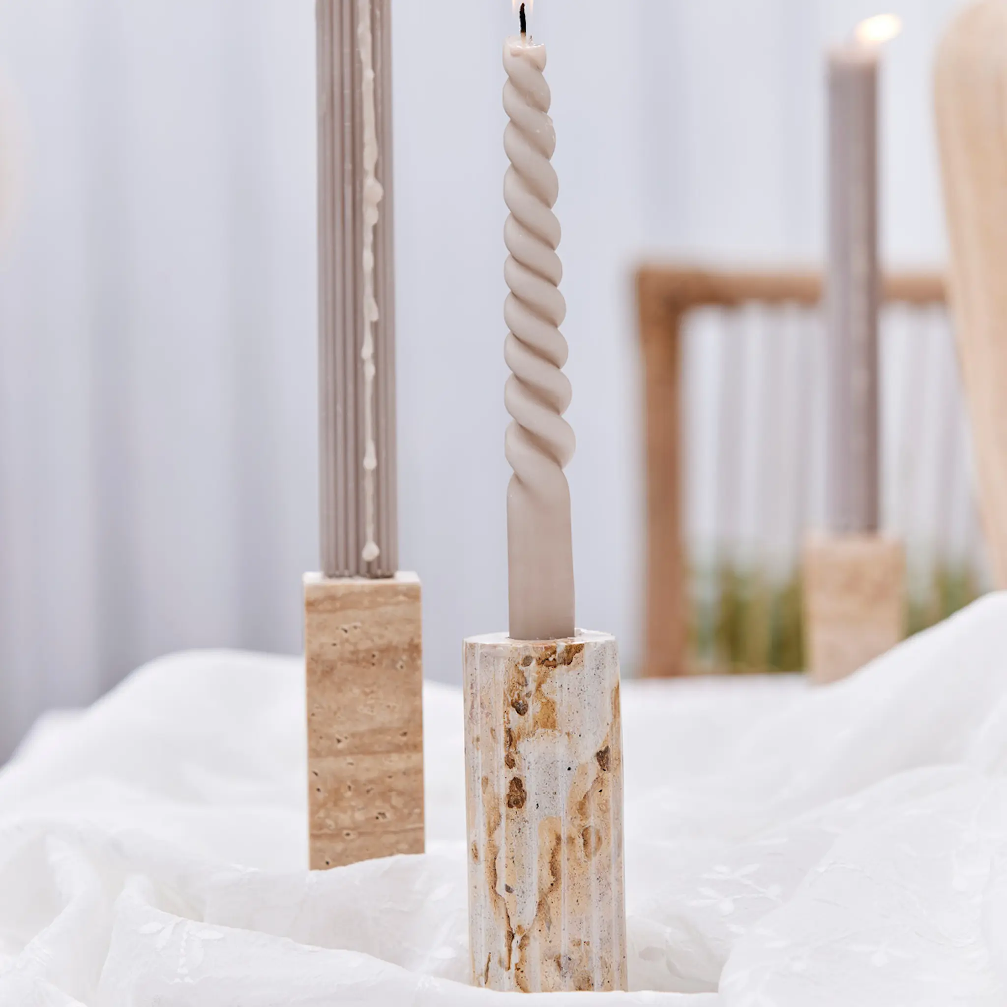 Lene Bjerre Travina ljusstake 14 cm sand