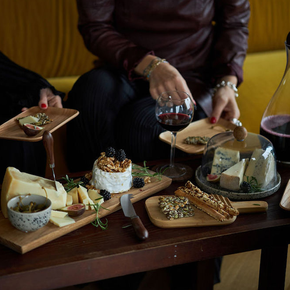 Sagaform Ditte osteklokke rund 19,5 cm grå/svart/klar