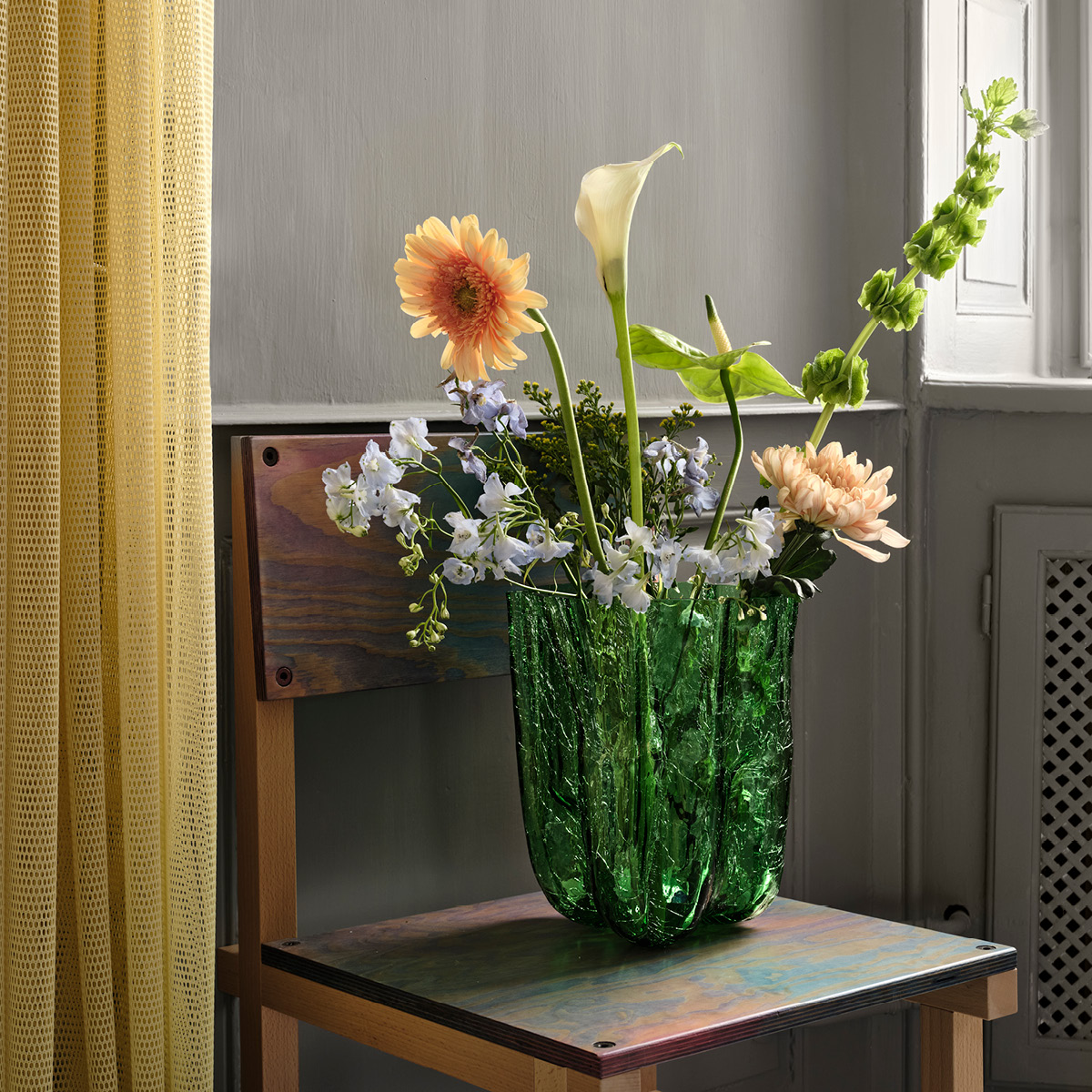 Kosta Boda Crackle Vas 27 cm Grön