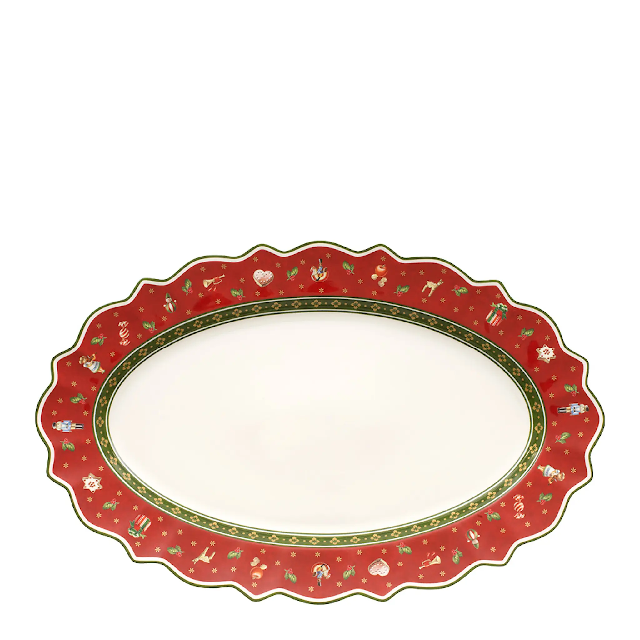 Villeroy & Boch Toy's Delight ovalt fat 50x31 cm röd/vit