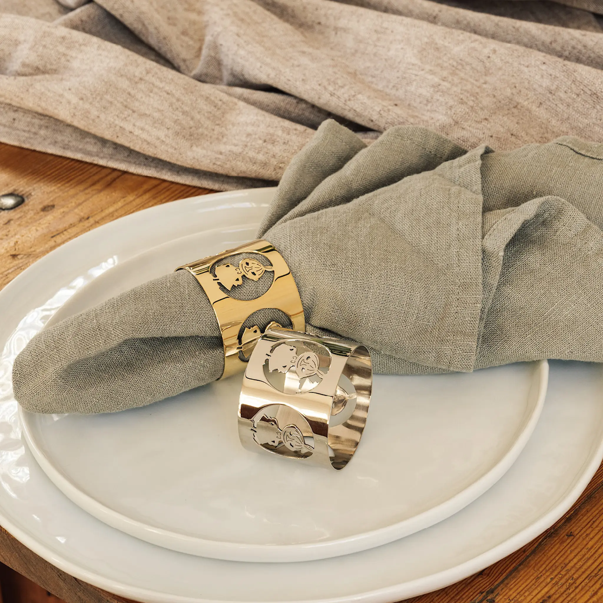 Hilke Hilke x Mumin servettringar 2-pack Lilla My förnicklad mässing