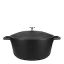 Cast Aluminium gryta 5 L med självösande lock svart