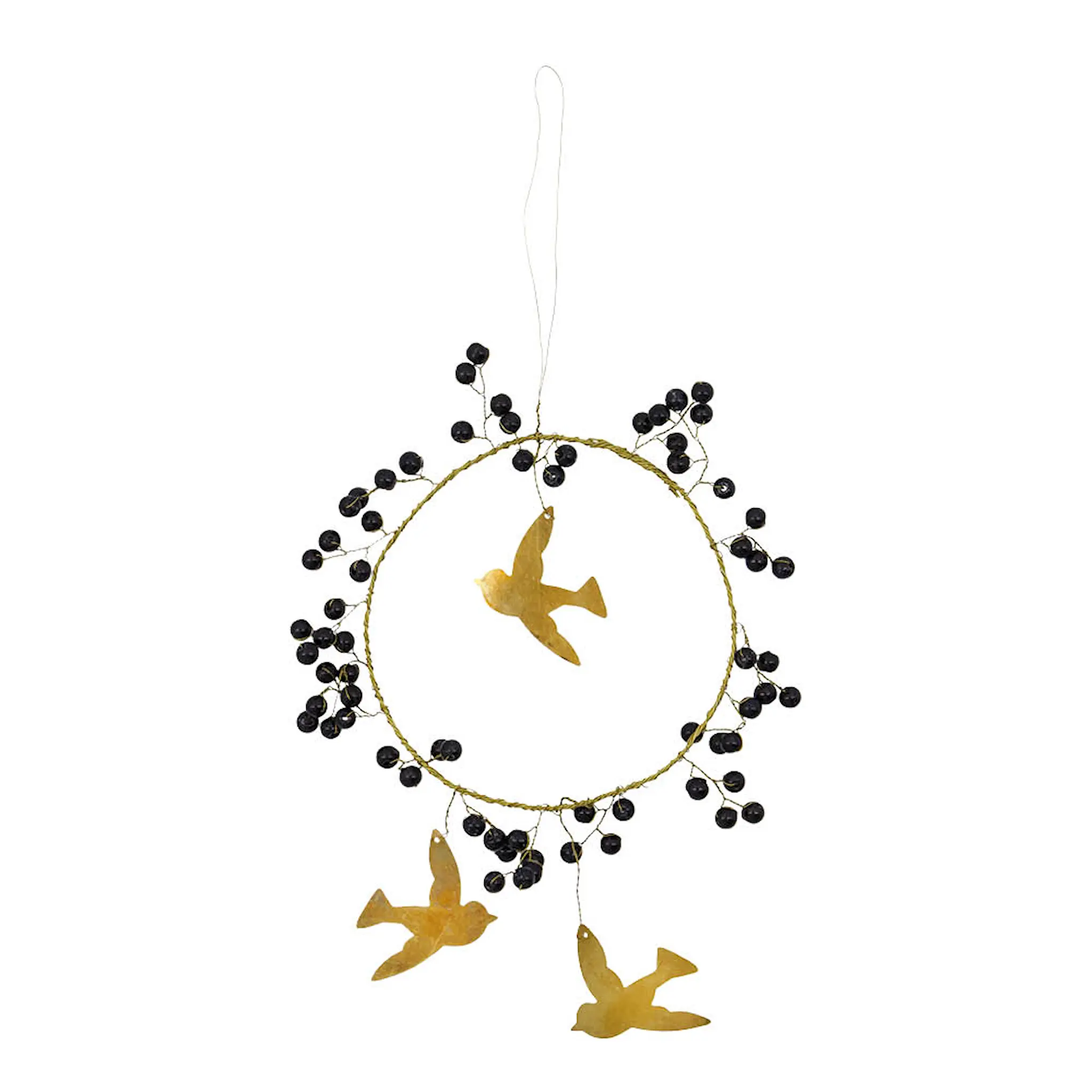 House Doctor Bird Joulukoriste 10 cm Musta/Messinki