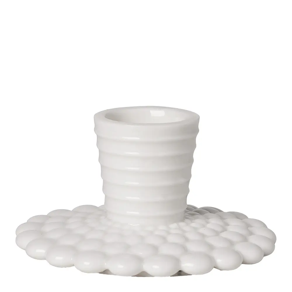 Pipanella Kynttilänjalka bubble lines 4,5 cm Valkoinen