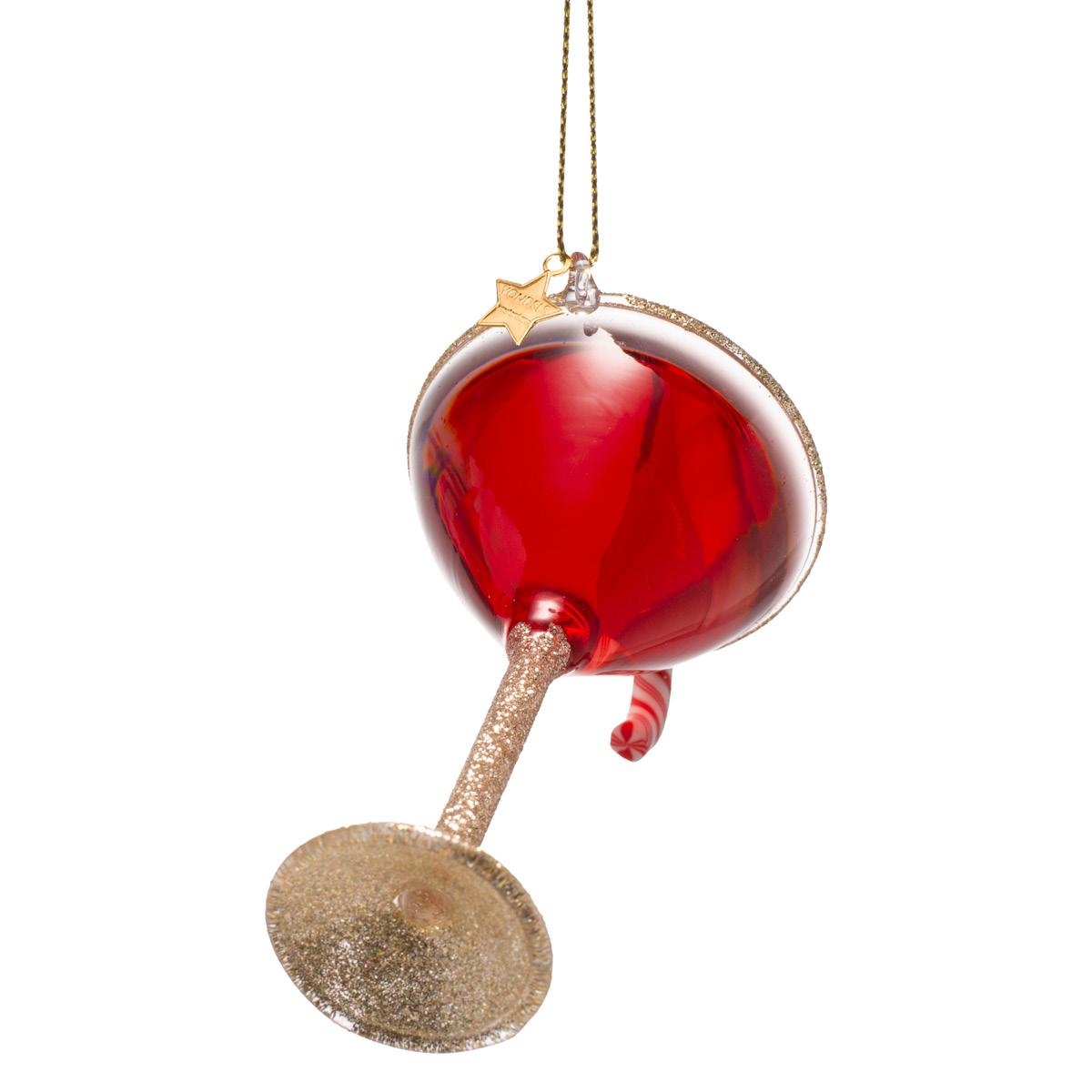 Vondels CocktailClub julhänge i glas 9 cm Julcocktail röd