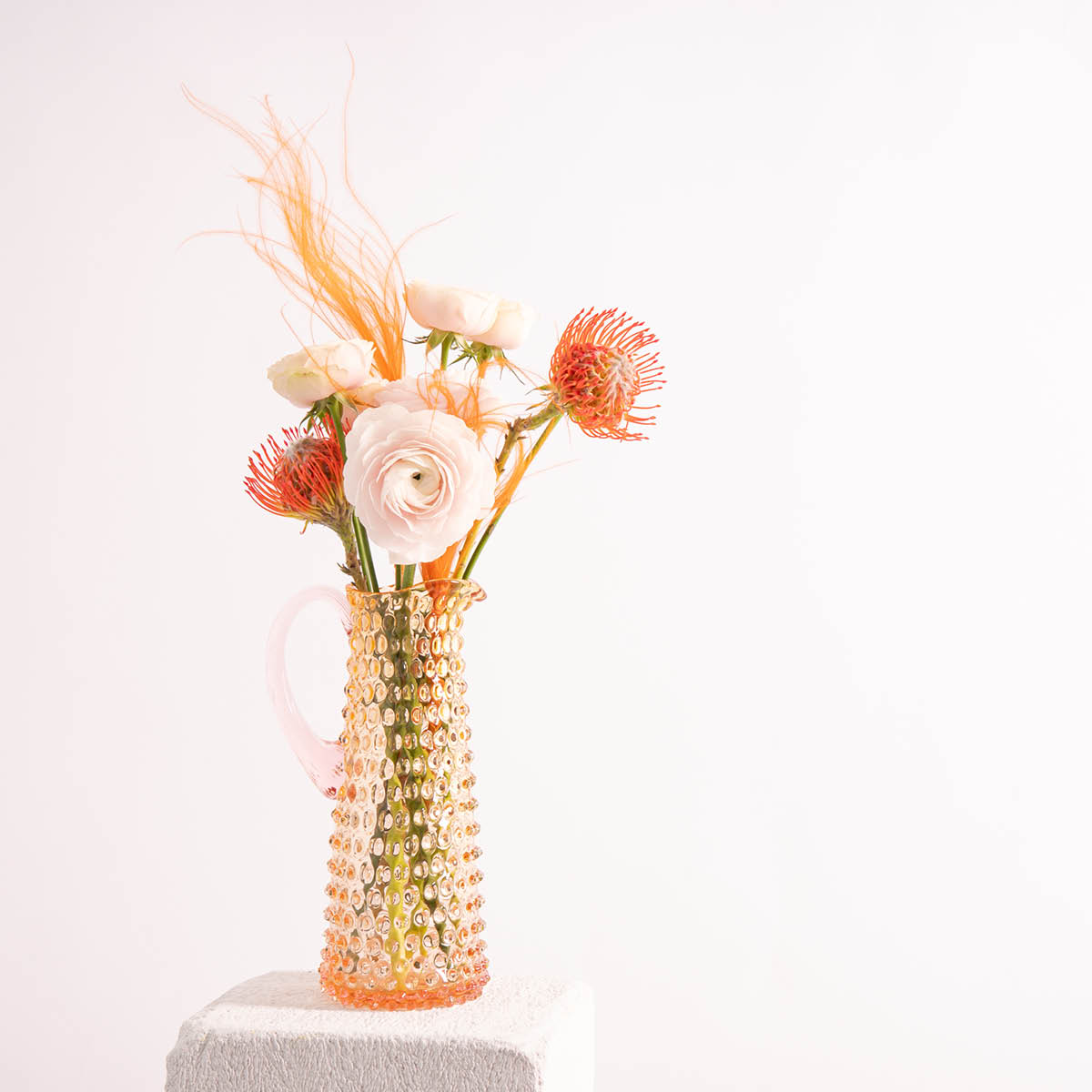 Klimchi Hobnail karaffel 1L Sunrise Rosaline/Amber