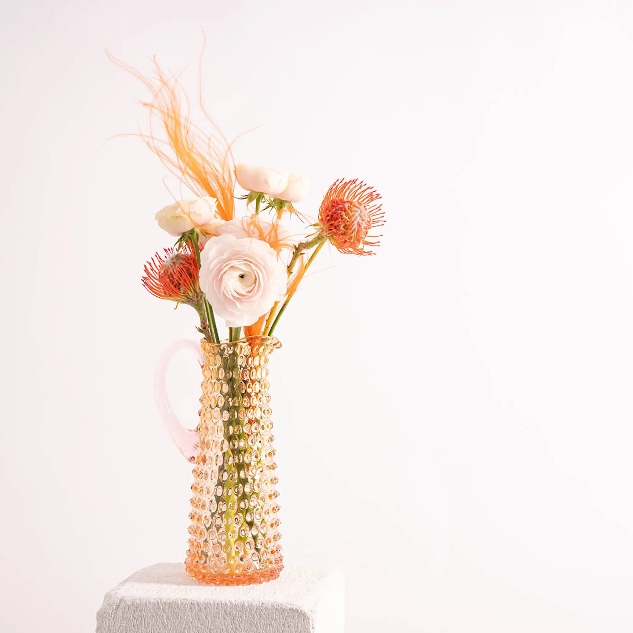 Klimchi Hobnail karaffel 1L Sunrise Rosaline/Amber