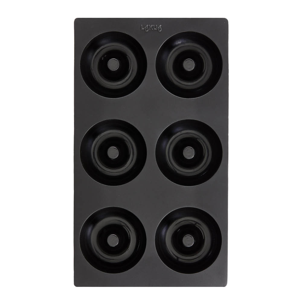 Lékué Silikonform för Donuts 6 hål svart