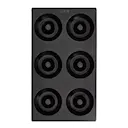 Silikonform för Donuts 6 hål svart