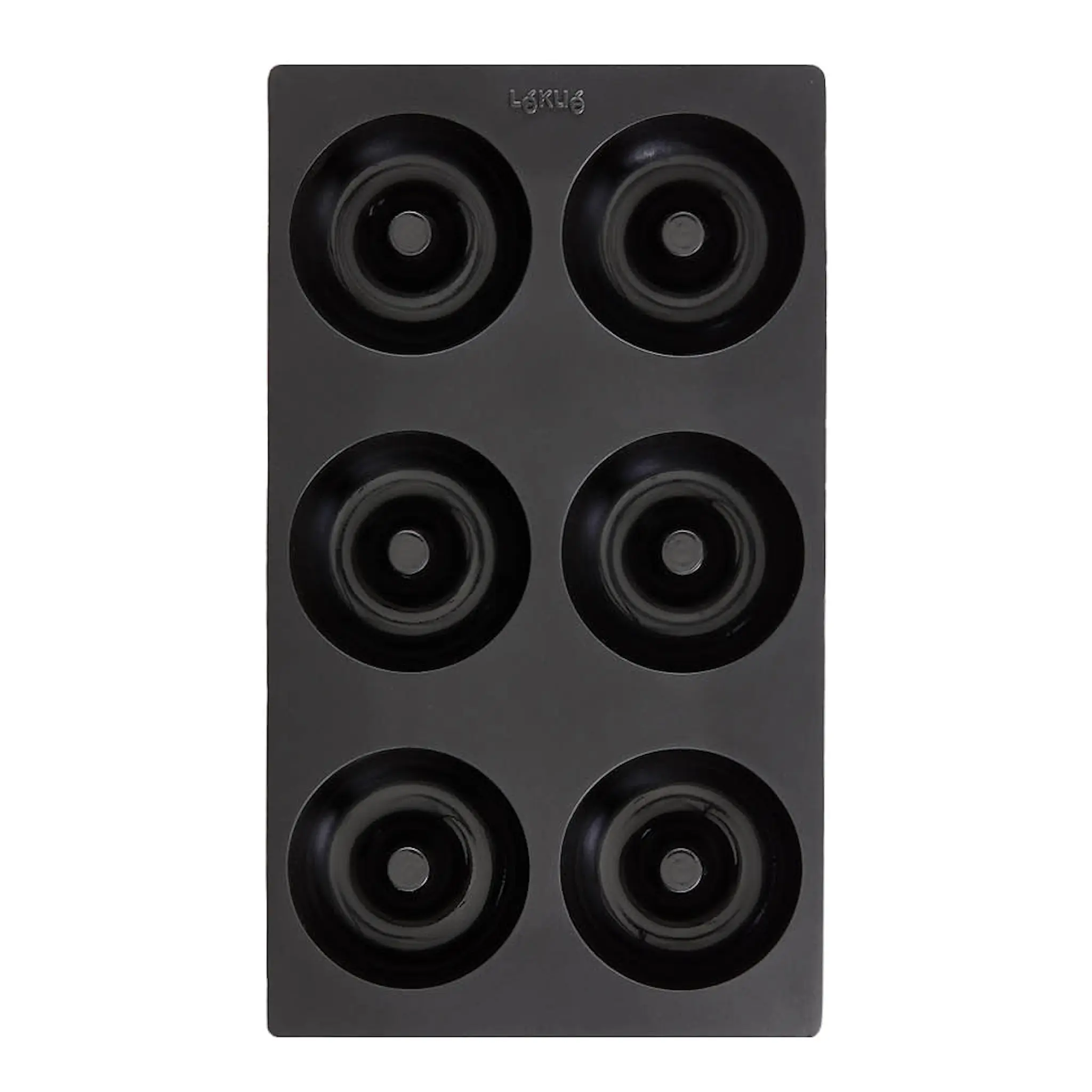 Lékué Silikonform för Donuts 6 hål svart