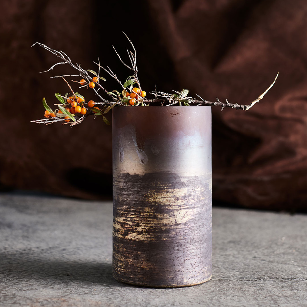 Muubs Lana vas 25 cm brun/guld