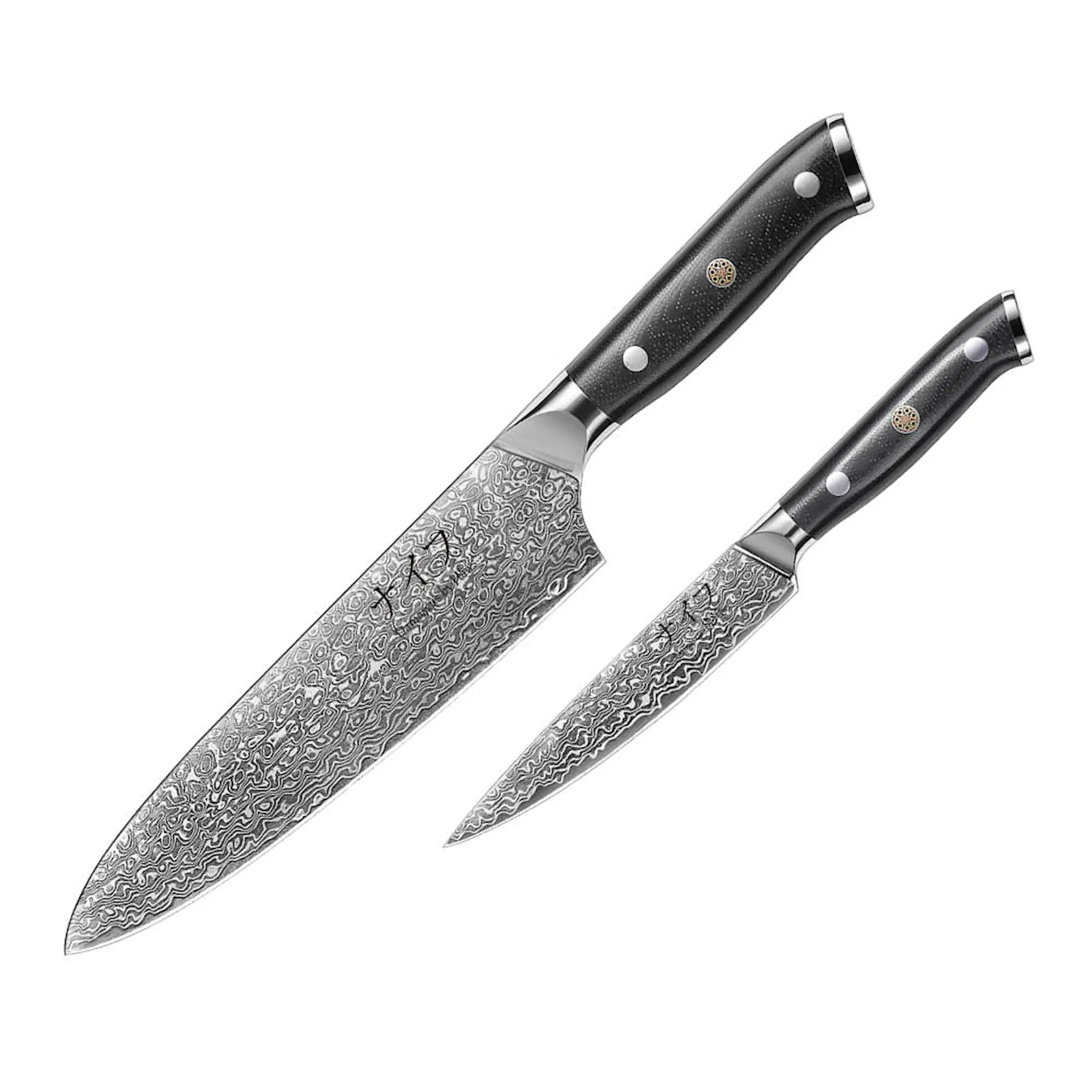 Damaskus by Haws G10 knivset 2 delar kockkniv + allkniv