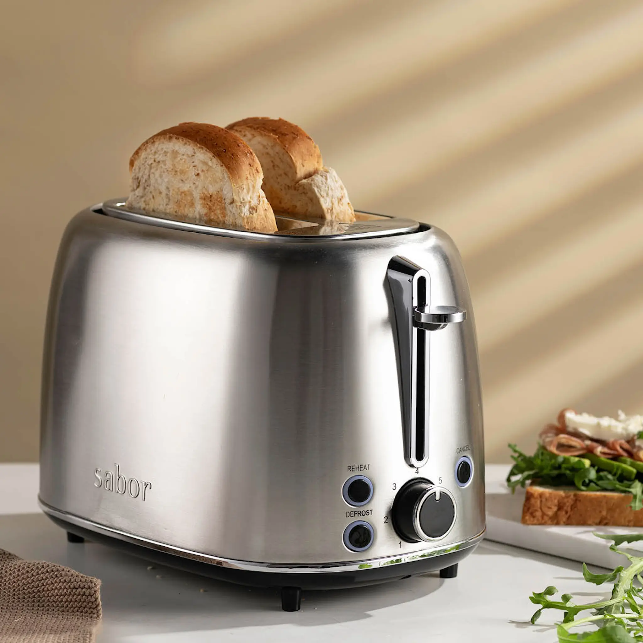 Sabor Elevation brödrost 2 skivor borstat stål