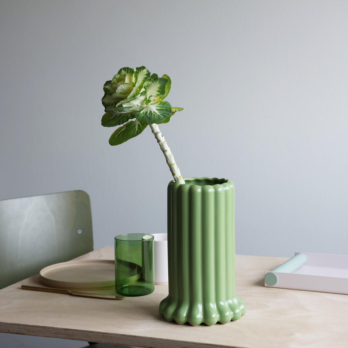 Design Letters Tubular vase 24 cm grønn