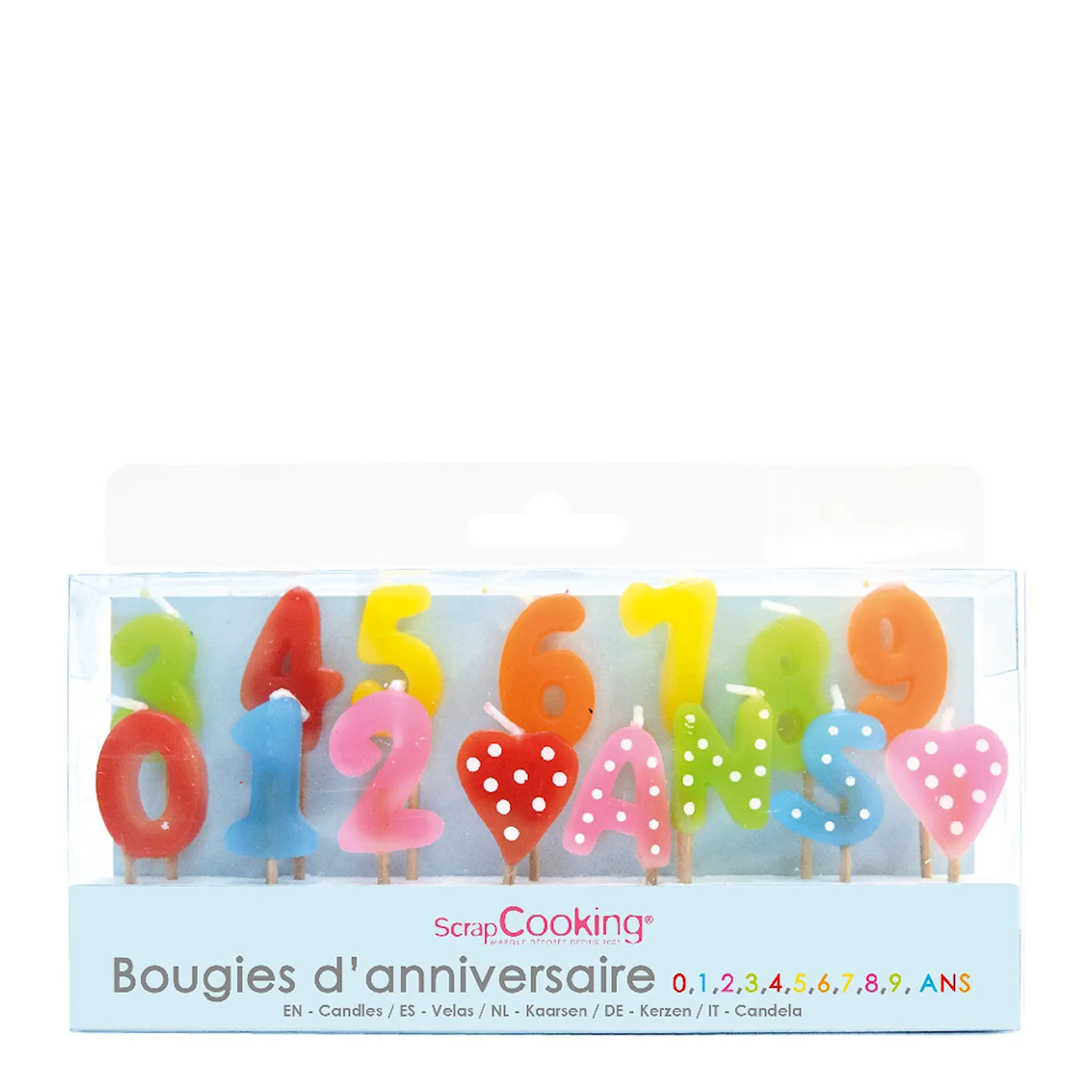 ScrapCooking Tårtljus siffror 15-pack mix