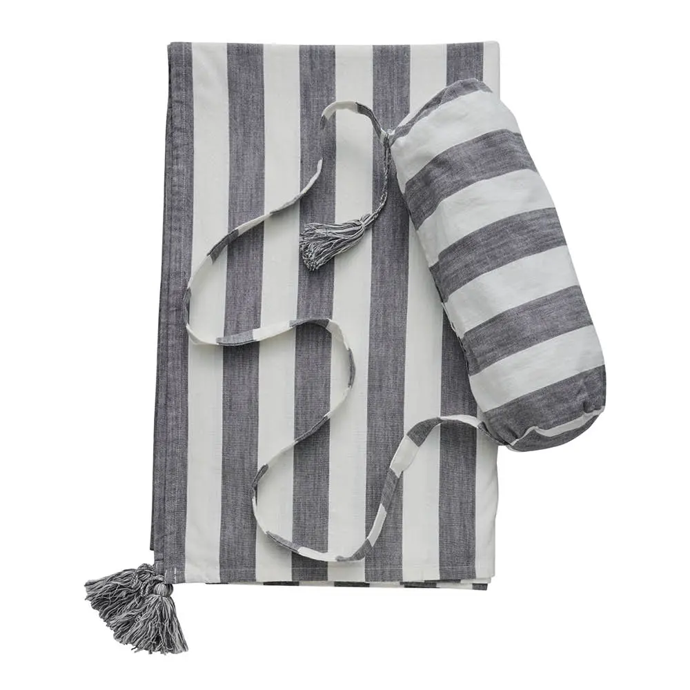 Felima strandteppe 140x200 cm hvit/mørk grå