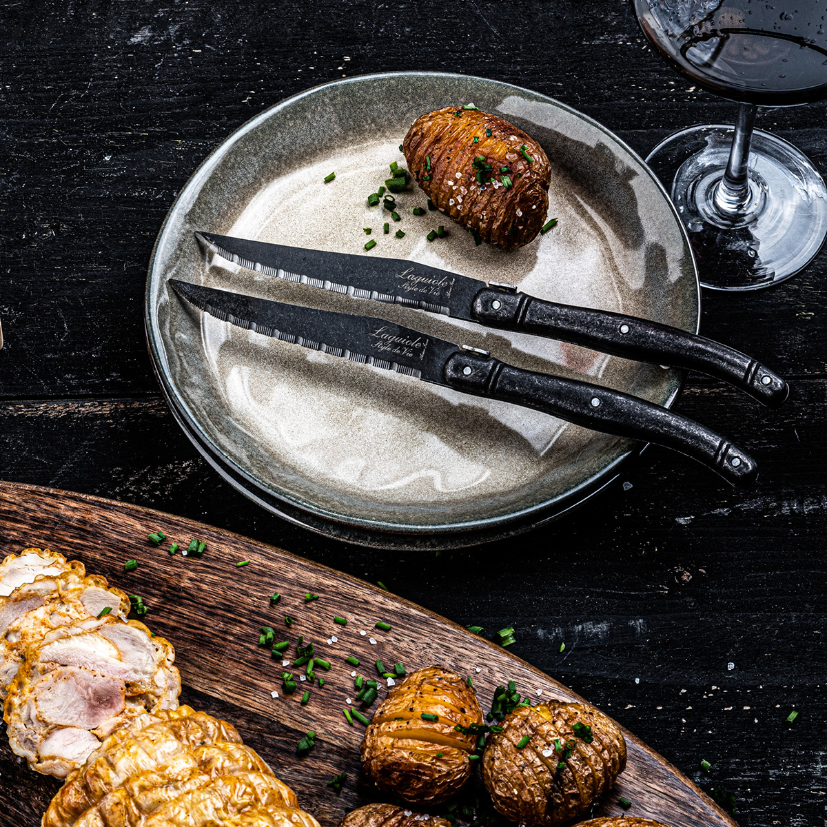 Laguiole Style de Vie Biffkniver 23 cm 6 stk stonewash