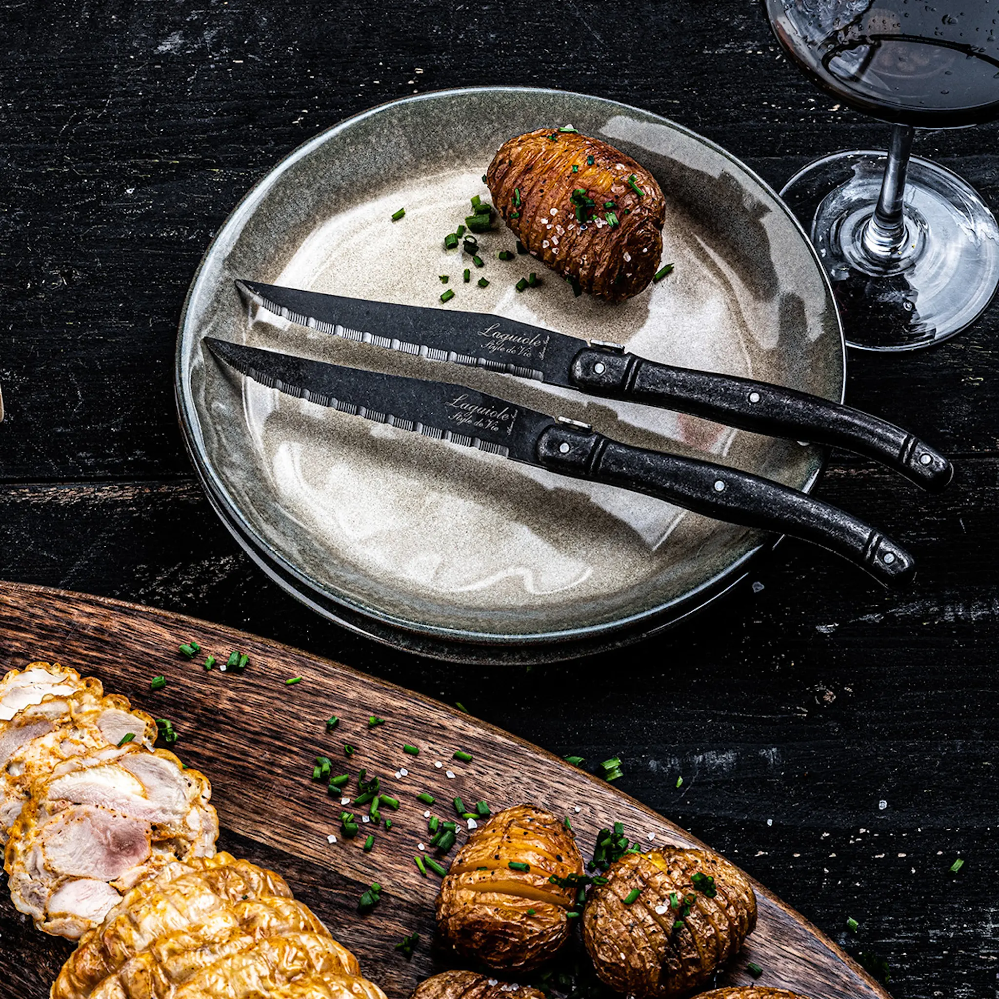 Laguiole Style de Vie Laguiole Pihviveitsi 23 cm 6 kpl Stonewash