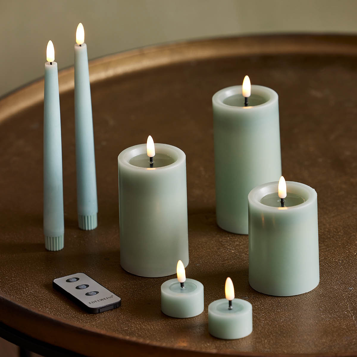 Edelweiss LED Kruunukynttilä 2,2x22 cm 2 kpl  Sage