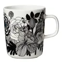 Siirtolapuutarha Mugg 25 cl Svart/vit blommor